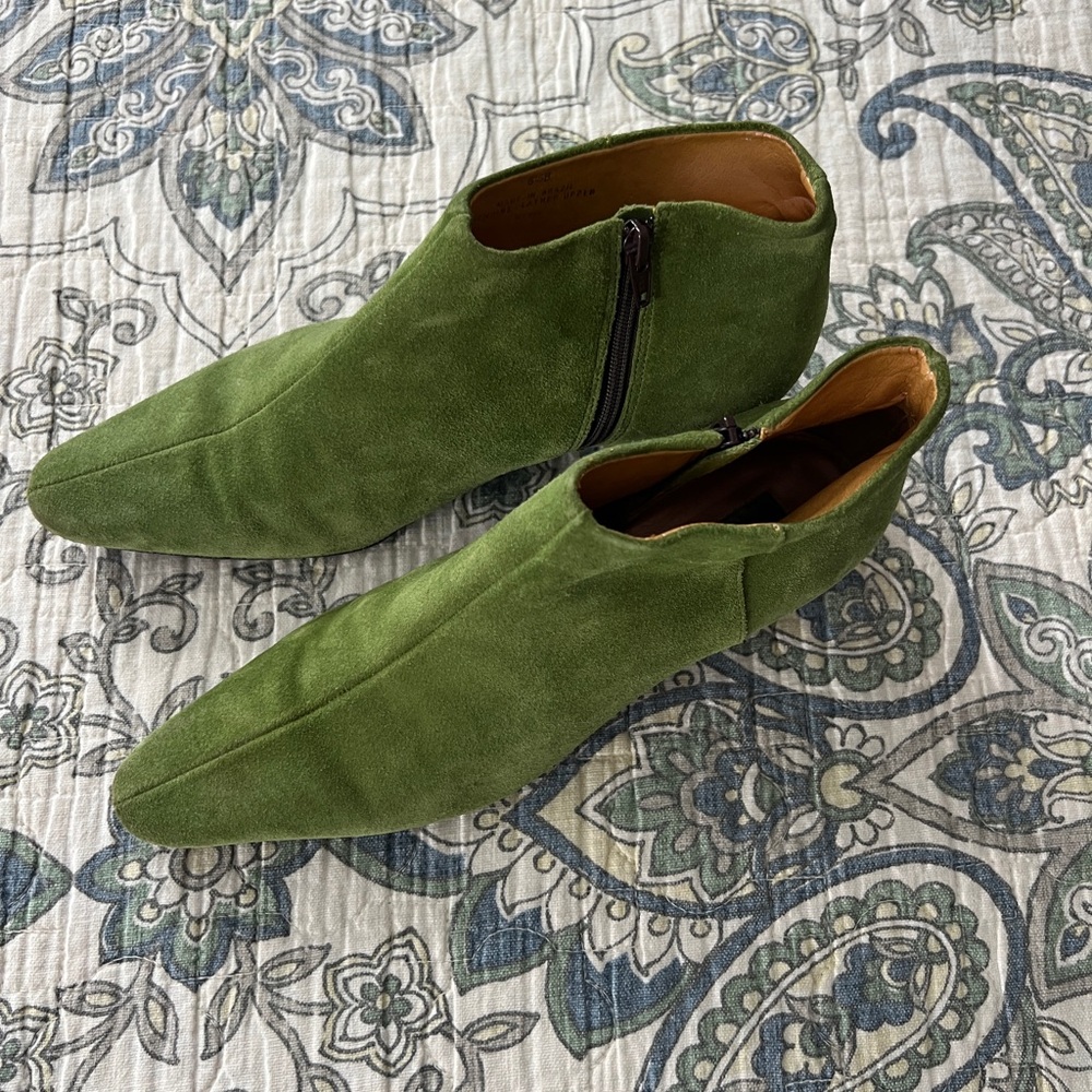 Unisa vintage Wilbur ankle boots green suede.
